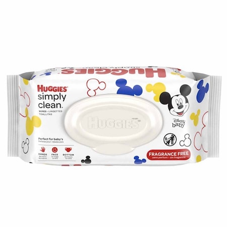 Huggies Simply Clean Baby Wipe Soft Pack Unscented, 6-7/10 X 7-7/10 Inch, 64 Count, 512PK 48750